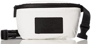 ALOHA Collection White Mini Hip Pack, Lightweight, Packable, & Splash-Proof - Durable, Washable, & Reusable Fanny Pack for Gym, Beach & Travel, Easy to Clean Material (8.5" x 3.75")