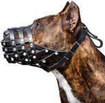 CleverTail Soft Leather Dog Muzzle for Pitbulls – Dog Muzzle for Large Dogs Pitbull – Large Breathable Pitbull Muzzle Anti Bite – Adjustable Basket Muzzle for Pitbull, Labrador, German Shepherd, Bully