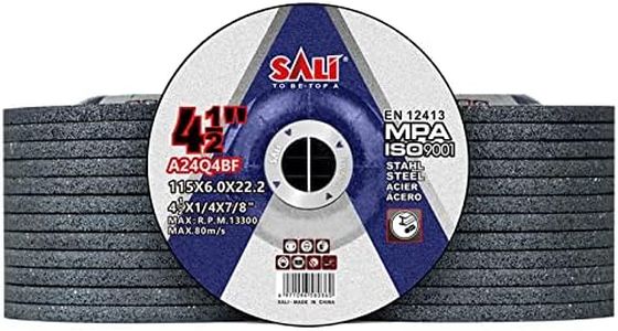 SALI 25 Pack 4-1/2 Inch Grinding Wheels for General Purpose Metal & Stainless Steel, Aluminum Oxide Grinding Disc for Angle Grinder, Depressed Center 4.5" * 1/4" * 7/8"(115 * 6.0 * 22.2 mm)