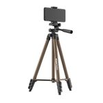 Amazon Basics Aluminum Tripod (133CM) | Lightweight & Versatile | Mobile Phone Holder & Carry Bag | Compatible with Smartphones, GoPro, Cameras