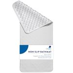 Croydex Rubagrip Bath Mat Non Slip Anti Mould for Inside Bath - Slip Resistant with Secure Grip Suction Cups, Easy to Clean, Made from Natural Rubber, Anti-Bacterial Hygiene 'N' Clean (90 x 37cm)
