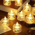 TrueDecor Plastic 12Pc Battery Lights for Home Decoration Electric Candles for Birthday Decoration Led Tealight Candles