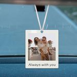 Personalised Photo Car Hanging Ornament Photo Gifts with Any Text White Acrylic Car Ornament Custom Photo Gift Driving Test Pass First Car Gifts for Son Daughter Dad Mom Car Interior Decoration