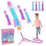 Girls Gifts 3-8 Years Old, Notique Rocket Launcher for Girls Toddler Toys for Girls 4-8 Stomp Air Rocket Outdoor Toys for Kids Christmas Birthday Gift for 3-8 Year Old Girls Toys