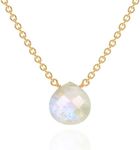 Moonstone Necklace for Women, Premium Gold Heart Necklaces for Women - Tarnish Free 18K Gold Vermeil Certified S925 Classic Statement Necklace Gold Jewelry for Women - Mothers Day Gifts for Mom Wife