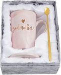 YHRJWN Godmother Gifts, Gifts for Godmother from Godchild, Godmother Mugs for Birthday Christmas, Pregnancy Announcement Baptism Gift, Godmother Proposal Gifts, Marble Mug 14 Oz with Gift Box Pink