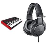 AKAI Professional MPK Mini MK3 (25 Key USB MIDI Keyboard Controller) + Audio-Technica ATH-M20X Professional Studio Monitor Headphones