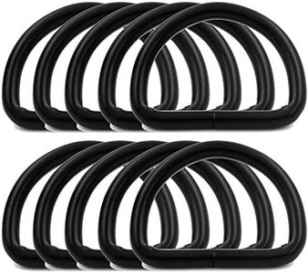 BIKICOCO Metal D-Rings Round Buckle, 1-1/2 x 1 Inch Non-Welded for Webbing Sewing DIY - Black - Pack of 10