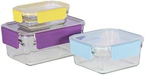 Glasslock Premium Oven Safe Food Container, 3-Piece Set, Clear, GL-1677