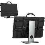 CURMIO 24 Inch Monitor Carrying Case, Universal 24" Computer Monitor Bag with Rubber Handle and Pockets, Black (Patent Pending)