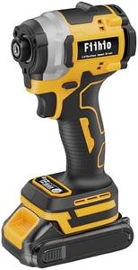 Fiihio Cordless Impact Driver Compatible with Dewalt 20V /60V Max Battery, 1/4" Hex Chuck Power Impact Driver with 2500 In-lbs, 4 Available Speed, Auto Stop & LED Light (No Battery), Yellow