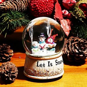 Topadorn Musical Water Glass Snow Globe Glitter Water Globe, Let it Snow