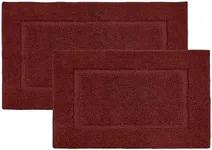 LANE LINEN Bathroom Rugs Sets 2 Piece, Extra Soft Absorbent Premium Bath Mats for Bathroom Sets, Non Slip Shower Mats for Bathroom, Bath Mats for Bathroom Floor- 20' x 32'/17' x 24', Burgundy