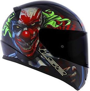 Casco de motocicleta de cara completa para adultos, motociclista, deportivo, casco de choque LS2 FF353 RAPID HAPPY DREAMS brilla en la oscuridad y visera tintada oscura (S)