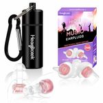 Hearprotek High Fidelity Music Ear Plugs for Women, 20db Noise Reduction Earplugs-Hearing Protection for Concert, Musicians, DJ’s, Festival, Nightclub, Office (Pink)