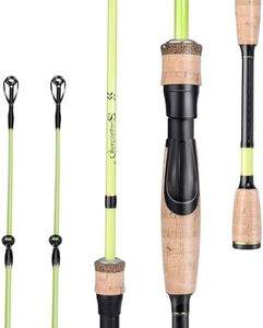 Sougayilang Fishing Pole, 30 Ton Carbon Fiber Sensitive 2Pc Baitcasting Rod & Spinning Rod for Freshwater or Saltwater, Tournament Quality Fishing Rod with 2 Tips for Bass-Yellow-5.9FT-Spinning