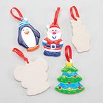 Baker Ross EX591 Christmas Ceramic Tree (Pack of 6), Perfect for Children to Paint and Decorate, Ideal for Kids Arts and Crafts Projects, Assorted