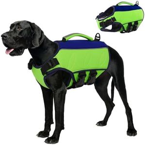 AOFITEE Dog Life Jacket, Dog Life Vest for Swimming Boating, Ripstop Dog Swimming Vest with Rescue Handle and Superior Buoyancy, Dog Life Preserver Dog Swimsuit for Small Medium Large Dogs