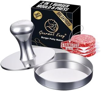 2-in-1 Smash Burger Press & Patty Maker, Heavy Duty Premium Stainless Steel Hamburger Helper, Easy-Clean Design, Hamburger Press with Patty Liner, Mirror Polished Burger Mold, Dishwasher Safe