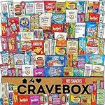 CRAVEBOX Snack Box Variety Pack Care Package (105 Count) Valentines Treats Gift Basket Boxes Pack Adults Kids Grandkids Guys Girls Women Men Boyfriend Candy Birthday Cookies Chips Teenage Mix College Student Food Sampler Office School