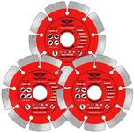 3 x TopsTools TTDS115_3 115mm (4.5") x 10mm x 22.23mm Bore Segmented Diamond Angle Grinder Circular Saw Blades Compatible with Bosch Dewalt Makita Milwaukee and Many Others