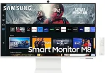 SAMSUNG 32" M80C UHD HDR Smart Computer Monitor Screen with Streaming TV, Slimfit Camera Included, Wireless Remote PC Access, Alexa Built-in (LS32CM801UNXZA),Warm White