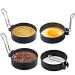 4 Pack Professional Egg Ring Set,Round Fried Egg Pancake Maker Molds For Fried Egg,Pancakes,Sandwiches