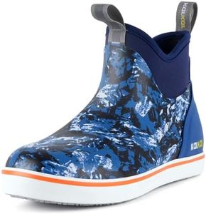 Kalkal Men's Deck Boots, Waterproof Fishing Rain Boots with High Traction, Men's Rubber Boots For Gardening Fishing Boating Camping Sailing (Dark Mountain，Size 11)