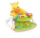 Fisher-Price DJD81 Giraffe Sit-Me-Up Floor Seat, Portable Baby Chair or Seat with Removable Tray, Rattle and Teething Toy, Yellow