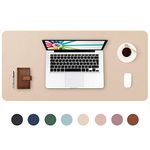 DOBAOJIA Desk Pad Large 31.5" X 15.7" Extended Mouse Mat Large Mouse Pad XL Desk Blotter Writing Pad for Laptop/Office/Home, PU Leather Side Waterproof +Suede Side Non-Slip (Beige)