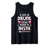 If lost or drunk please return to Bestie Matching Couple Tank Top