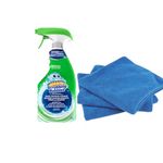 Cleaning Bundle of Scrubbing Bubbles® Mega Shower Foamer Spray, Removes Soap Scum from Tubs 946mL of Cleaner Comes With 3 Edged Microfibre Cloths