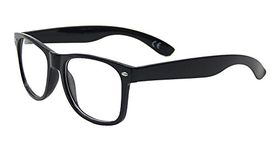 Clear Lens Geek/Nerd Retro Glasses,Black Frame