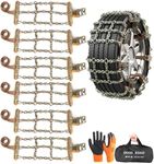 Agnuk Thickened Snow Chains, 6 Pack Tire Chains for Truck SUV in Snow, Ice, Sand and Mud (Tire Width 225-285mm)