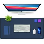 K KNODEL Large Desk Pad, Office Desk Mat, Desk Protector Pad, Computer Mat for Desk, Sewing Desk Blotter, Desktop Writing Pad for Office and Home, Laptop Mat (40x80cm, Dark Blue)