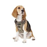 Funfox Dog Harness No Pull Pet Harness, Adjustable Dog Vest for Easy Walking, Breathable Oxford Material, Reflective Strips with Metal Front Clip for Control Small Medium Large Breed Dogs Camo