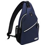 MOSISO Sling Backpack, Multipurpose Crossbody Shoulder Bag Travel Hiking Daypack, Navy Blue