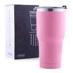 Sivaphe 30 OZ Insulated Tumbler Stainless Steel with Lid, Travel Coffee Cup Double Wall Vacuum Drinking Glasses for Camping Hiking (Pink 850ML)