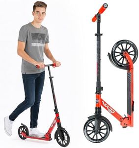 Folding Kick Scooter with Suspension for Adults and Teens – Adjustable Handlebar – Big 200mm Wheels – Lightweight Frame – 250lbs Capacity – Madd Gear Metro Cruise 250