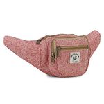 Hemp Fanny Pack,Adjustable Waist and Multiple Pockets,Waist Bag & for all purpose (Multi- Red), Red