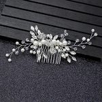 Bridal Flower Side Hair Clips, Clysburtuony Pearl Hair Pieces Comb Bridal Headpiece for Brides Hair Comb Wedding Prom Birthday Party Hair Accessories (Style-A)