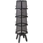 Safco Onyx Rotating Magazine Rack - 16 Pocket, Black (5580BL), 18.25"W x 18.25"D x 58.562"H - Steel Mesh, 360° Swivel & Chip Resistant