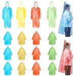 12 Pcs Waterproof Rain Ponchos,Disposable Rain Coat, Rain Poncho for Outdoor Activities, Rain Ponchos Multi-Colored Raincoat for Camping, Hiking, Fishing, Outdoor Activities, yellow