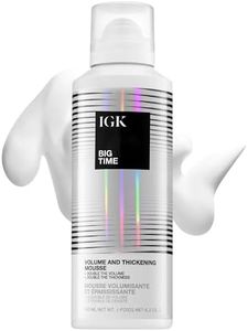 IGK BIG TIME Volume & Thickening Mousse | Moveable + Fullness + Frizz Control | Vegan + Cruelty Free | 6.2 Oz