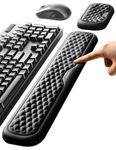 VAYDEER Keyboard and Mouse Wrist Rest Pad Padded Memory Foam Hand Rest Support for Office, Computer, Laptop, Mac Typing and Wrist Pain Relief and Repair (17.32+5.91 inches, Black)