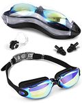 Swimming Goggles, Anti Fog Swim Goggles with UV, Unisex for Adult and Kids (Black-New)