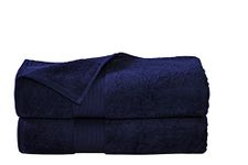 Fabstyles Super Soft and Absorbent Bath Towel, Luxury Bath Towels for Spa, Home, and Hotel, Quick Dry Towels, Set of 2 (Navy, 2 Piece (27x54))