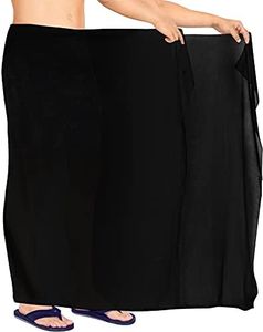LA LEELA Men's Casual Sarong SummerPareo Wrap One Size Solid Black