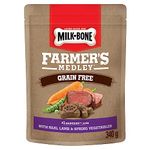 Milk-Bone Farmer's Medley Grain Free Natural Dog Treats, with Real Lamb & Spring Vegetables, 340g Bags (Pack of 4)