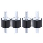 CENPEK 4pcs M6 20 * 15 Anti Vibration Rubber Bobbin Mounts Isolator Damper Shock Absorber with Double Male Thread Screw Studs for Air Compressors Diesel Engines Gasoline Engines Water Pumps